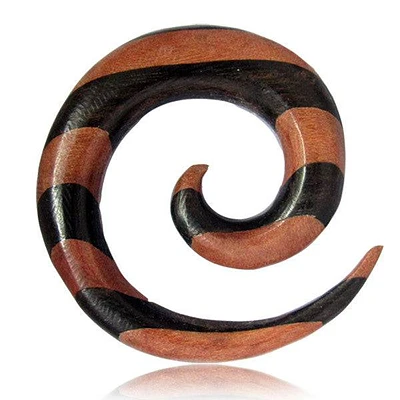 Organic Two Tone Arang & Sawo Wood Ear Spiral