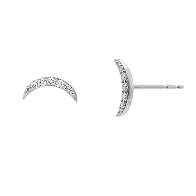 Pair of 925 Sterling Silver 7 Gem Pointed Curve Minimal Earrings