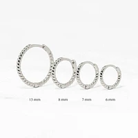 Pair of 925 Sterling Silver Braided Dainty Minimal Hoop Earrings