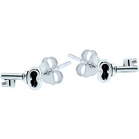 Pair of 925 Sterling Silver Key Earring Studs