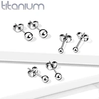 Pair of Implant Grade Titanium Ball Stud Earrings