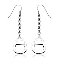 Pair of Surgical Steel Dangle Handcuff Hook Earrings