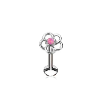 Pink Opal Flower Internally Threaded Labret