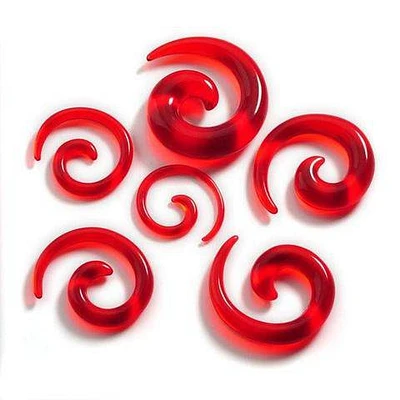 Red UV Acrylic Ear Spiral