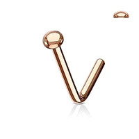 Rose Gold 316L Surgical Steel L Shape Flat Top Nose Stud