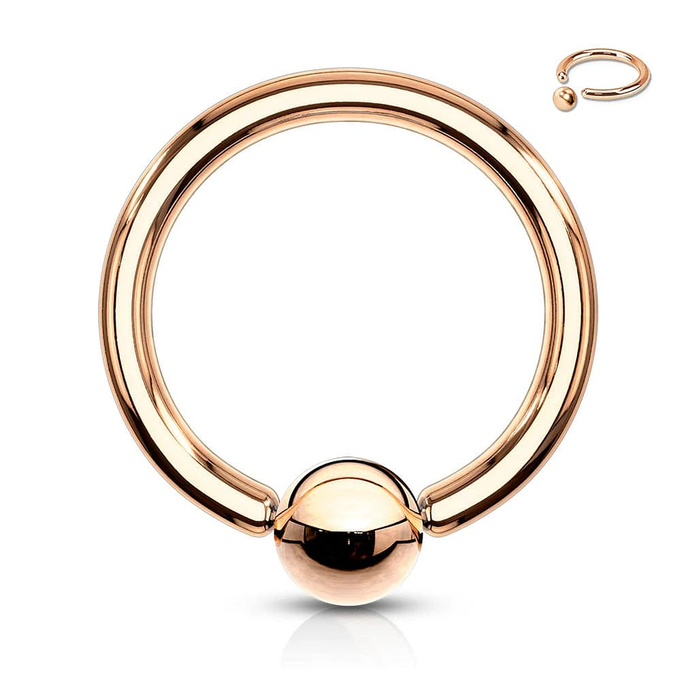 Rose Gold Surgical Steel Captive Bead Ring Hoop