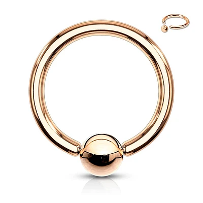 Rose Gold Surgical Steel Captive Bead Ring Hoop