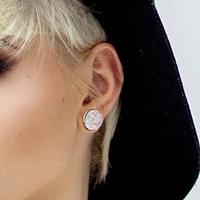 Screw On White Druzy Stone 316L Surgical Steel Ear Gauges Plugs
