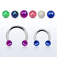 Surgical Steel AB Coated Acrylic Ball Horseshoe