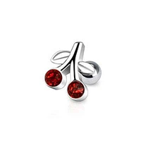 Surgical Steel Cherry Fruit Ear Cartilage Helix Tragus Stud Ring with Ball End