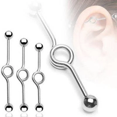 Surgical Steel Circle Loop Design Straight Industrial Barbell