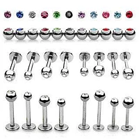 Surgical Steel Flat Back Single Gem Multi Use Tragus Cartilage Labret Monroe Stud