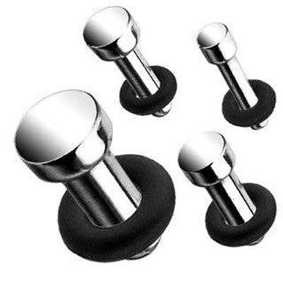 Surgical Steel Flat Head Bullet Shaped Single Flared Ear Plugs