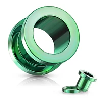 Surgical Steel Green PVD Screw On Tunnel Spacers