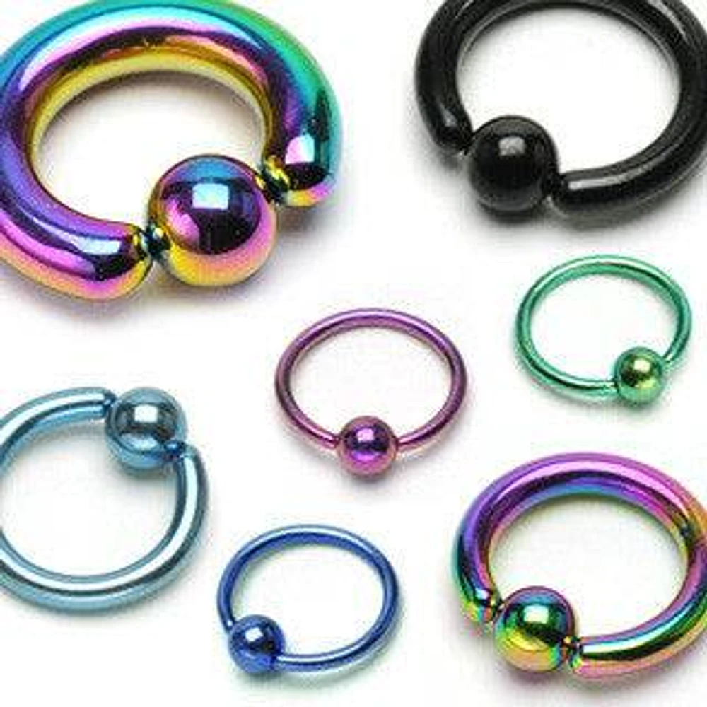 Surgical Steel High Polished Captive Bead Ring Hoop