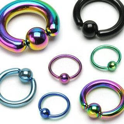 Surgical Steel High Polished Captive Bead Ring Hoop
