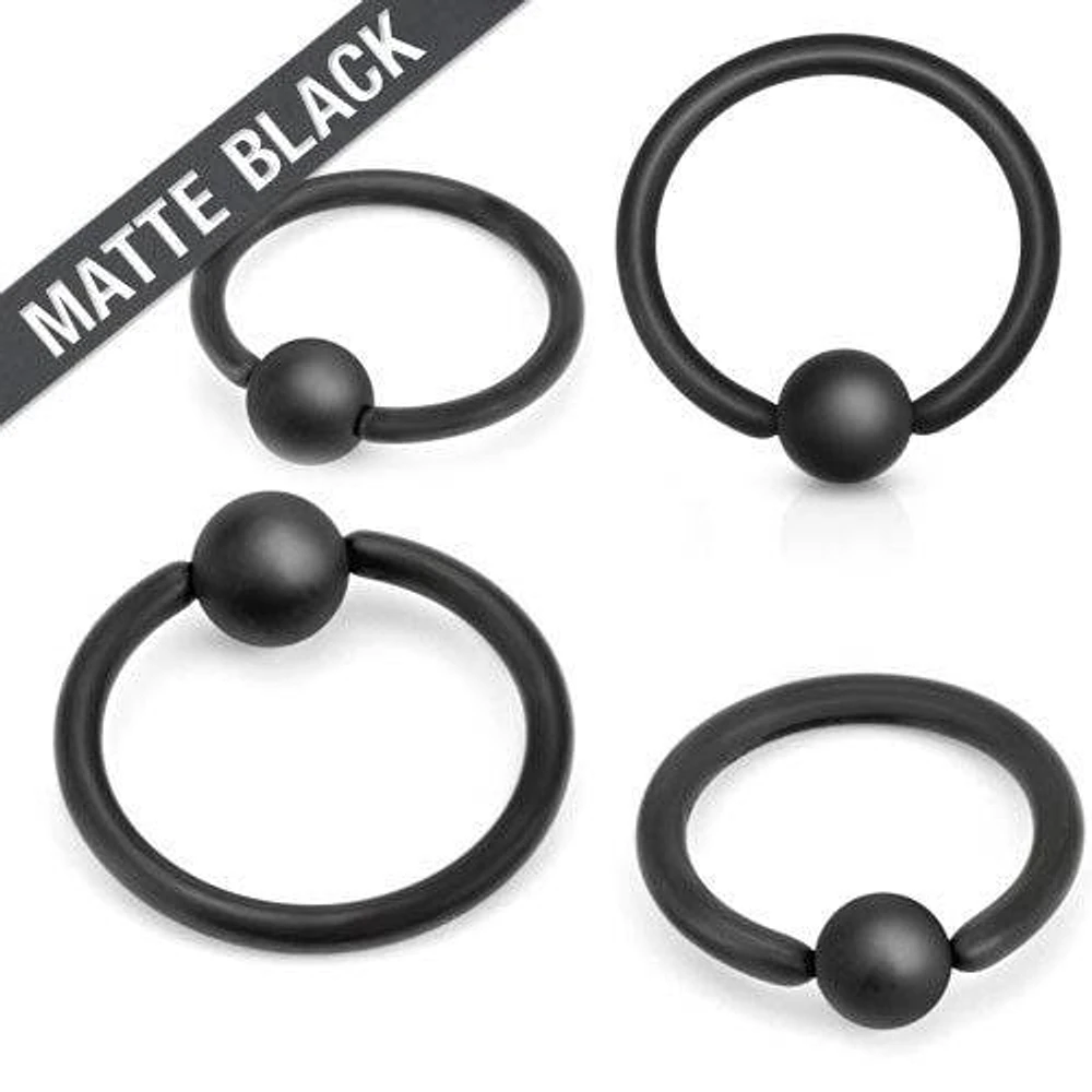 Surgical Steel Matte Black Captive Bead Ring Multi Use Caritlage Ring Hoop