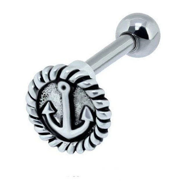 Surgical Steel Nautical Anchor Circle Helix Cartilage Barbell Surgical Steel Nautical Anchor Circle Helix Cartilage Barbell