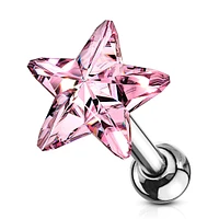 Surgical Steel Pink Star Helix Barbell