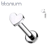 Internally Threaded Small Heart Implant Grade Titanium Labret