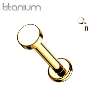 Internally Threaded Small Circle Gold PVD Implant Grade Titanium Labret