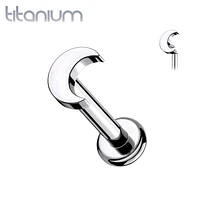 Internally Threaded Crescent Moon Implant Grade Titanium Labret