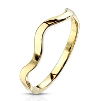 Wavy Line Stackable Gold Stainless Steel Ring