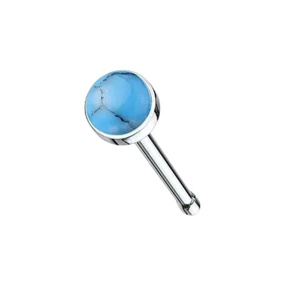 316L Surgical Steel Ball End Semi Precious Turquoise Stone Nose Stud