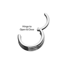 316L Surgical Steel 3 Layer Easy Hinged Hoop