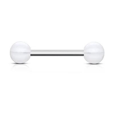 316L Surgical Steel Acrylic Clear Beach Ball Straight Barbell