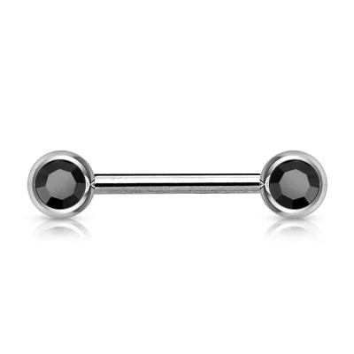 316L Surgical Steel CZ Ball Gem Nipple Ring Barbell