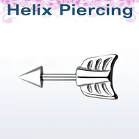 316L Surgical Steel Bow and Arrow Cartilage Helix Tragus Ear Barbell Ring