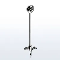 316L Surgical Steel Rose Flower and Stem Industrial Straight Barbell