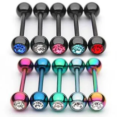 316L Surgical Steel Titanium Anodised Straight Barbell