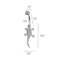 316L Surgical Steel Gold PVD White CZ Lizard Gecko Non Dangle Belly Ring