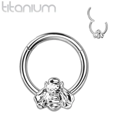 Implant Grade Titanium Bee Daith Septum Hinged Clicker Hoop