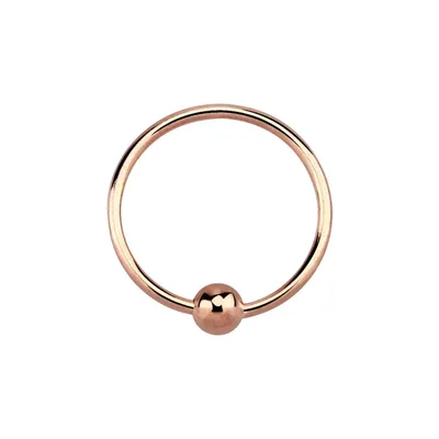 Rose Gold Plated over 925 Sterling Silver Nose Hoop Ring with Ball