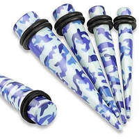 Acrylic / Camouflage Army Ear Stretchers Spacers Tapers