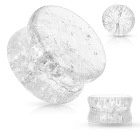 Double Flared Clear Shattered Glass Look Acrylic Plugs