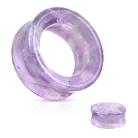 Double Flared Semi Precious Amethyst Stone Ear Tunnels