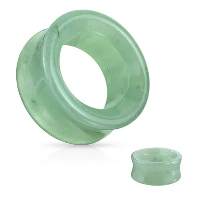 Double Flared Semi Precious Green Adventurine Stone Ear Tunnels