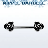 Front Facing 316L Surgical Steel Flower Nipple Ring Barbell