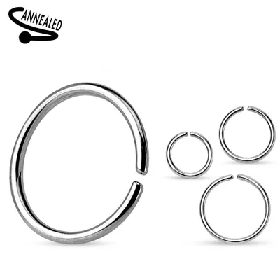 High Polished 316L Surgical Steel Seamless Easy to Bend Nose Ring Hoop