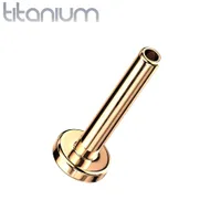 Implant Grade Titanium Rose Gold PVD White CZ Bezel Gem Threadless Push In Labret