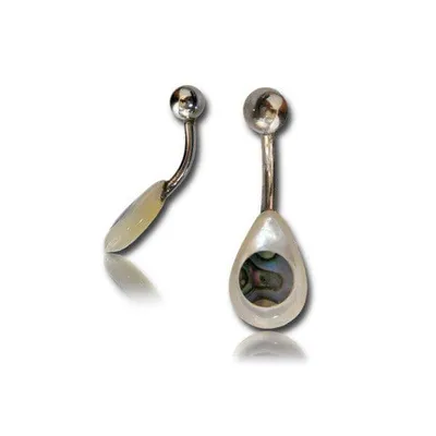 Organic Abalone Shell Surgical Steel Belly Ring
