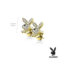 Pair of 316L Surgical Steel Playboy Aurora Borealis CZ Stud Earrings