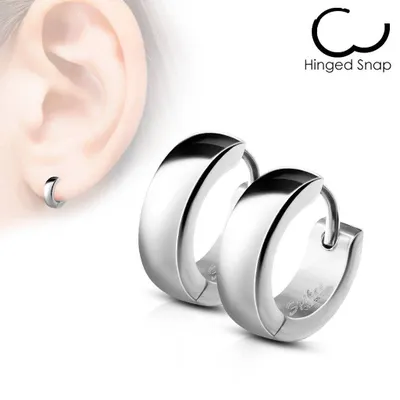 Pair of Surgical Steel Rounded Hinged Hoop Earrings