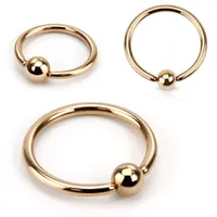 Rose Gold Surgical Steel Captive Bead Ring Hoop