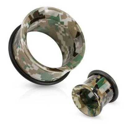 Single Flared Camouflage UV Acrylic Ear Tunnels Gauges Spacers
