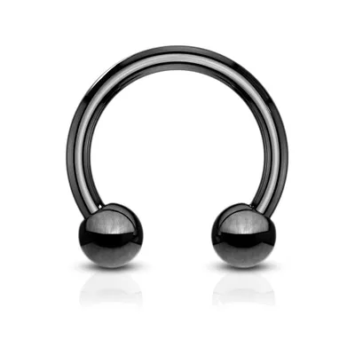 Surgical Steel Black PVD Horseshoe Cartilage Helix Tragus Ring